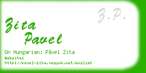 zita pavel business card